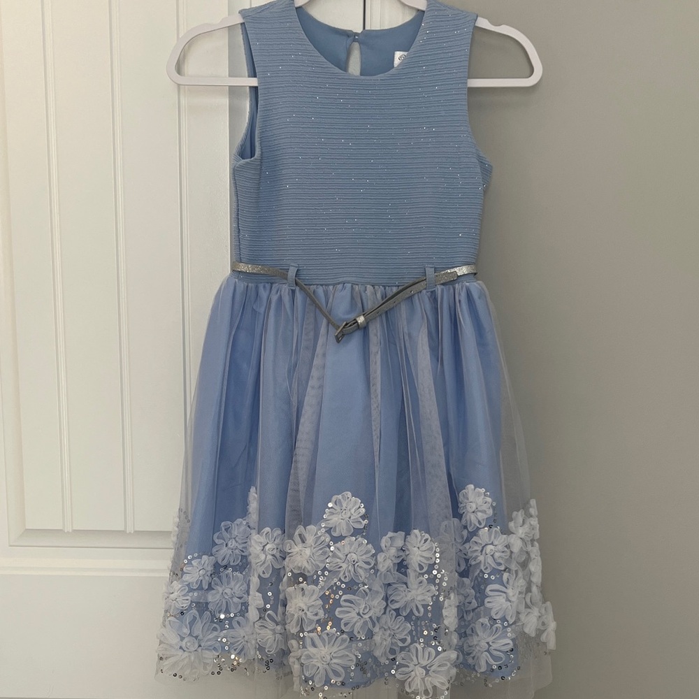 Nannette NWOT SZ 10 girls Blue and White Floral Kids Dress
